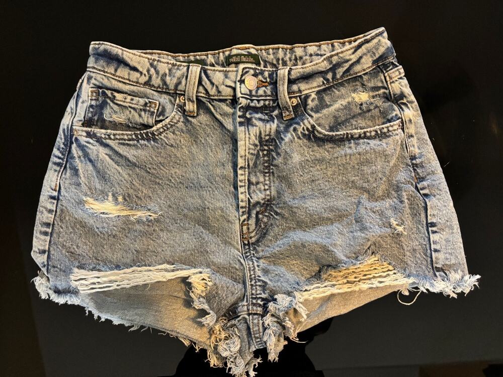 Wild Fable Womens 8 Easy Rigid Denim Shorts High Rise Distressed Button Fly